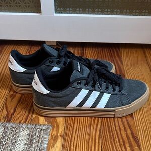 Adidas Charcoal and White Size 7.5 Sneakers